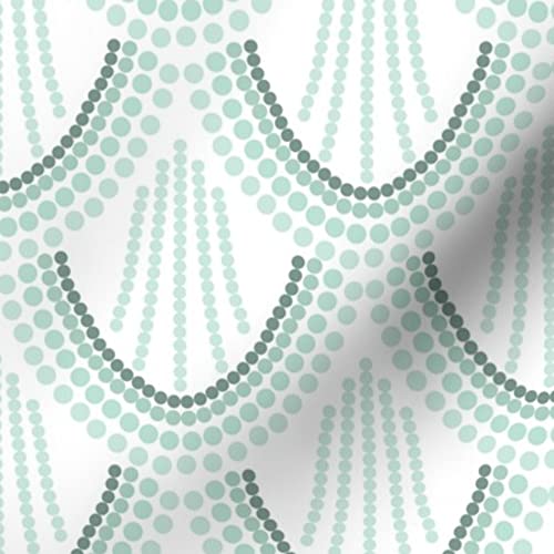 Aqua Ombre Mermaid Scales Printed Cotton Fabric by The Yard - Premium Petal Signature Cotton for Sewing, Quilting, Apparel, Crafts & Home Decor - Perfect for DIY Dresses, Curtains and Throw Pillows