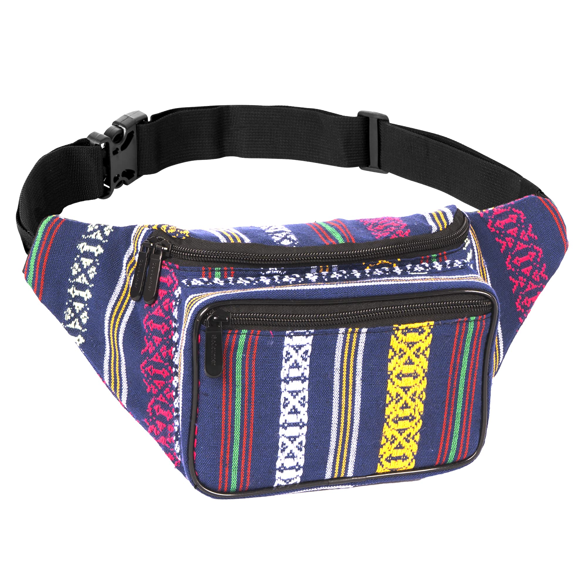 Boho Hippie Fanny Pack Belt Bag for Women - Stylish Crossbody Bum Bag, Waist Pack with Tie Dye Design (Navy Blue) - Perfect for Music Festivals, Travel & Everyday Use