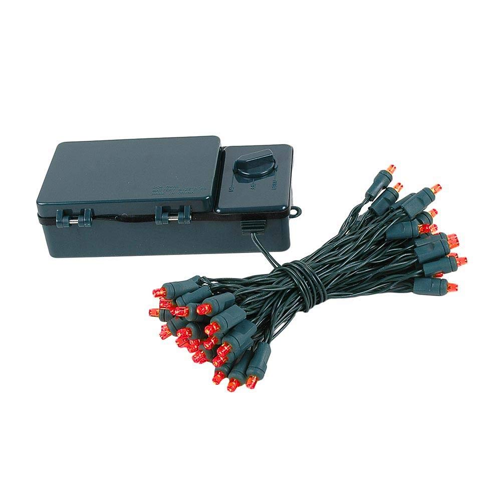 BAT50 LED Battery Operated Christmas Mini Lights - 50 Green Wire Fairy Lights (17ft) for Holiday Decor, Party, Wedding & Indoor/Outdoor Decorations