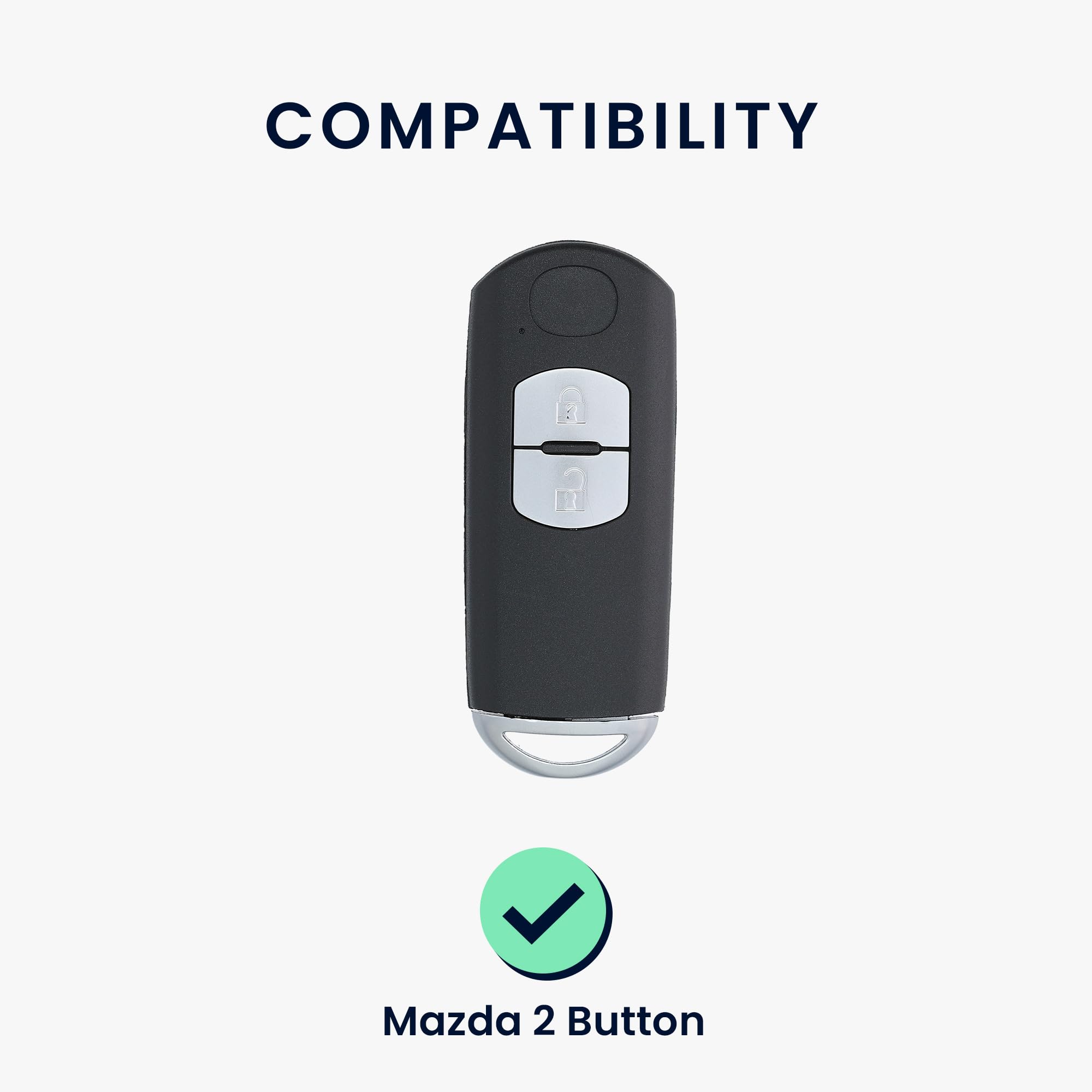 KWmobile Silicone Car Key Cover for Mazda 2-Button Keyless Entry Fob - Protective Key Case (Black/Red) | Durable & Anti-Scratch | Perfect for Everyday Use & Key Protection