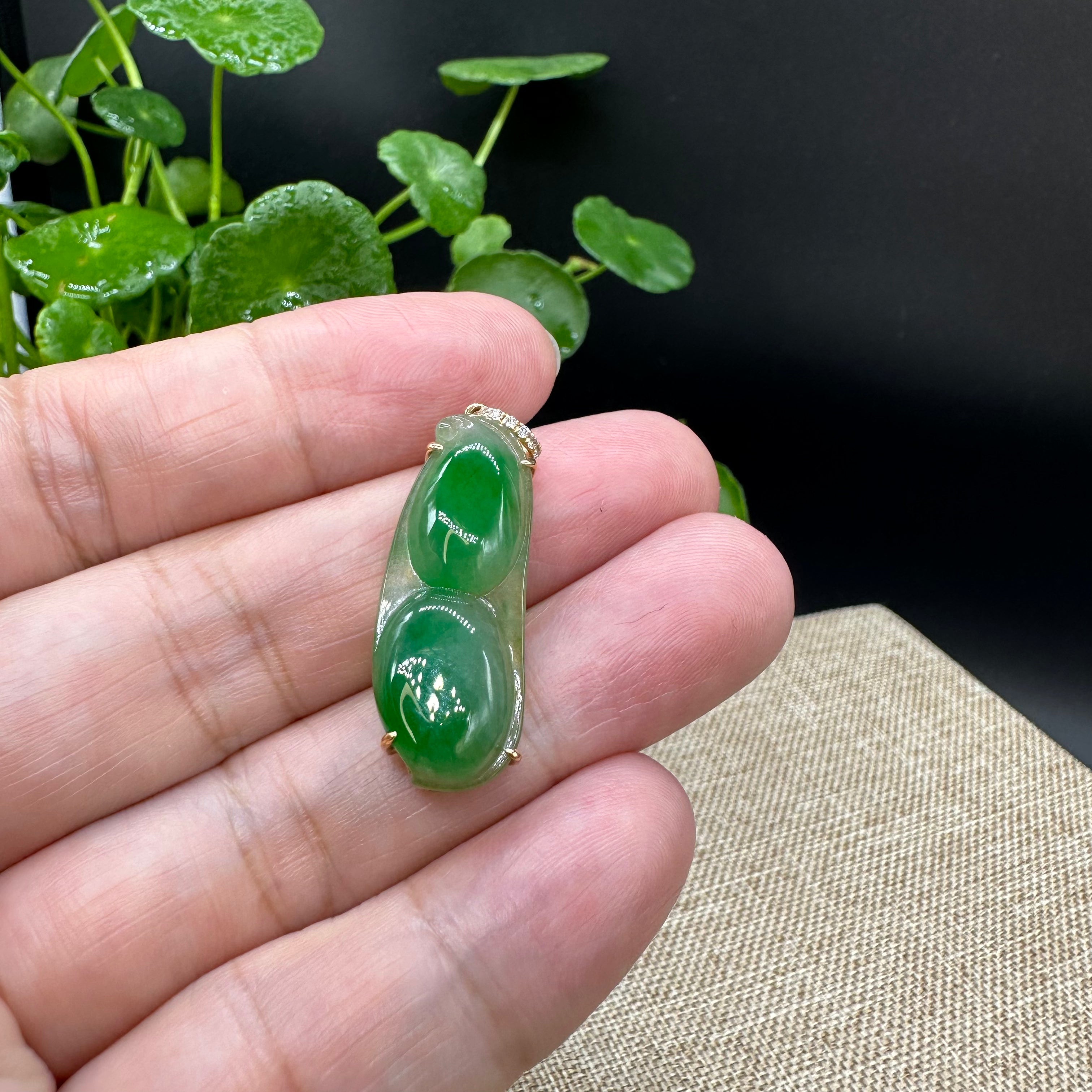 Premium Genuine Burmese Ice Green Jadeite Pendant Necklace - 18K Yellow Gold Bail - Elegant Jewelry Gift for Women, Perfect for Weddings, Parties & Special Occasions