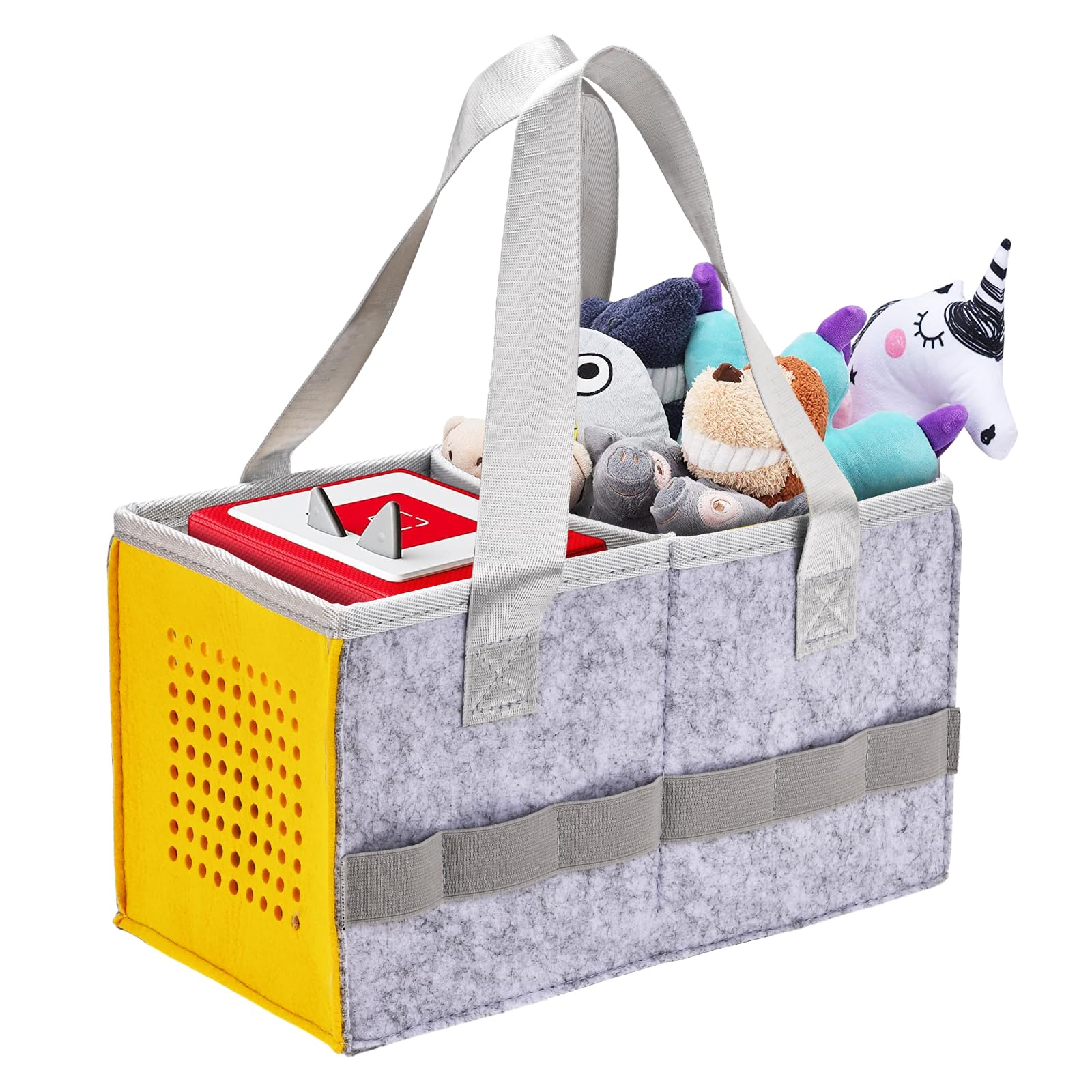 **Upgraded Protective Carry Case for Toniebox Starter Set – Large Folding Travel Storage Bag Holds 30-40 Tonies Figures (Yellow) – Perfect for Kids' Travel, School & Playtime**