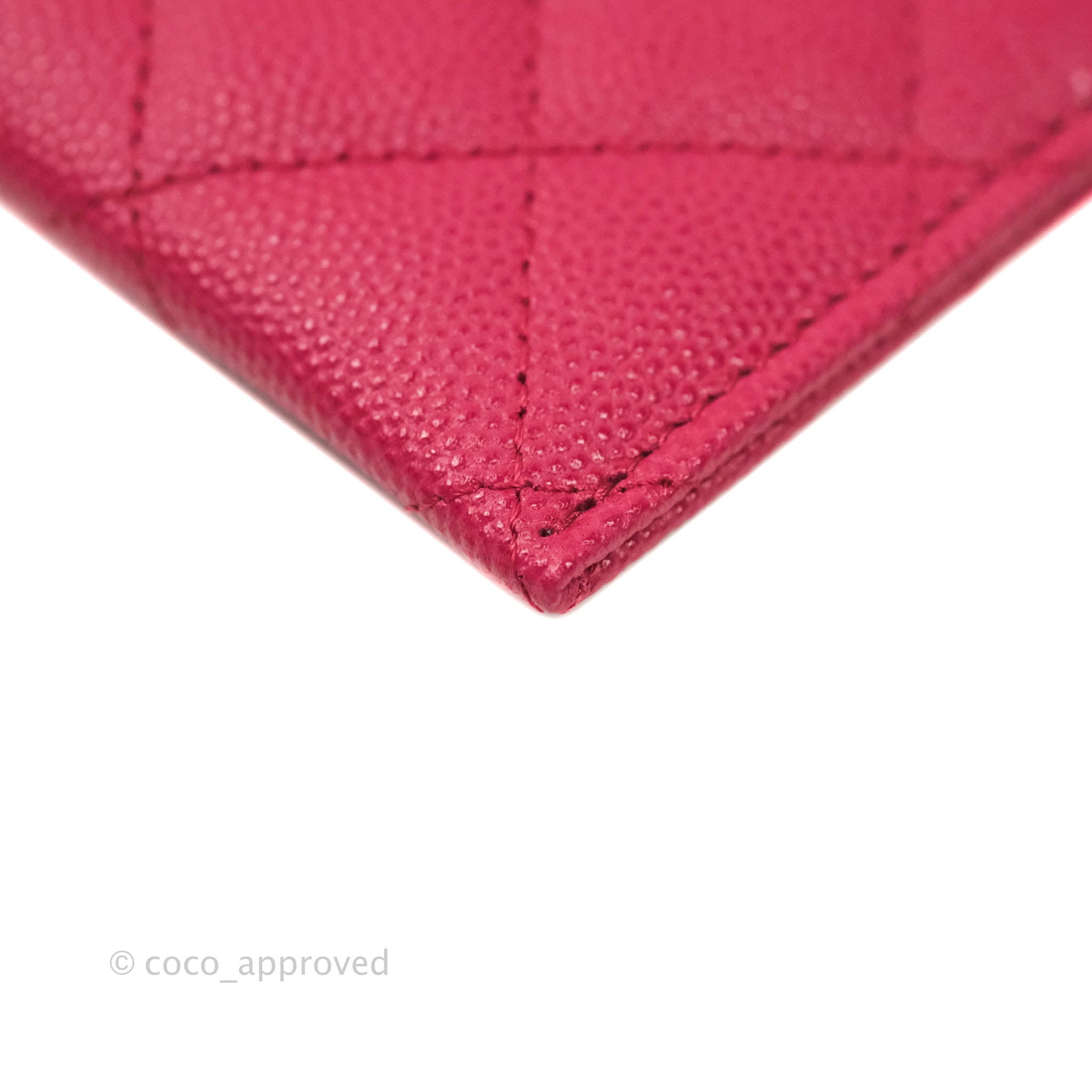 Chanel Classic Caviar Leather Flat Card Holder Wallet in Pink with Gold Hardware - 21A Collection | Luxury Compact Wallet for Everyday Use & Travel Essentials