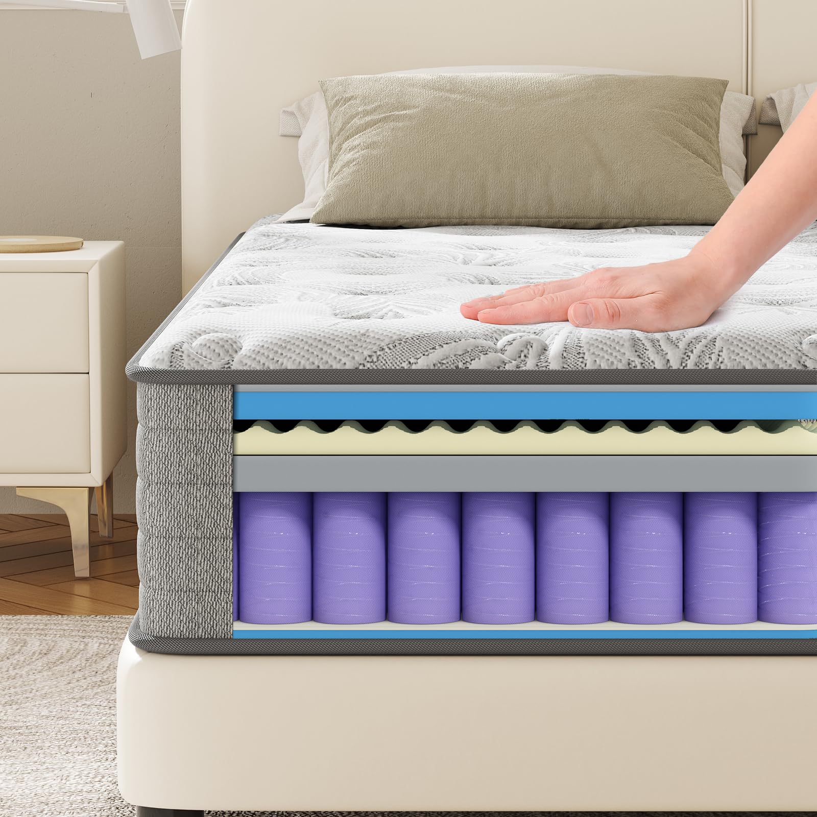 12 Inch Full Size Hybrid Mattress - Gel Memory Foam & Innerspring, CertiPUR-US Certified Medium Firm Bed - Perfect for Guest Rooms, Dorms & Small Apartments