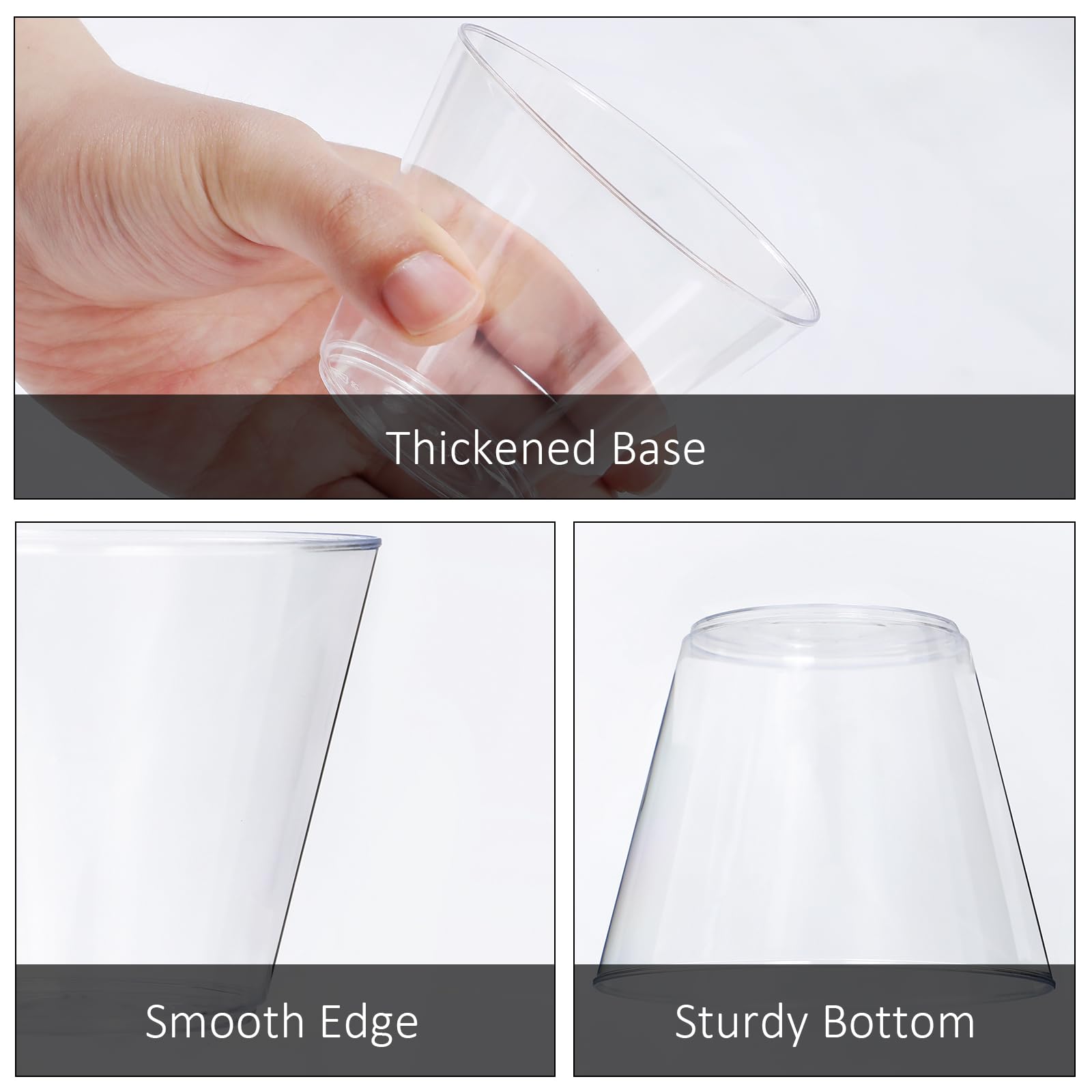 9 oz Clear Plastic Cups - 100 Pack Disposable Wedding & Cocktail Cups, Bulk Clear Plastic Tumblers for Iced Coffee, Cold Beverages - Perfect for Parties, Events, and Home Use