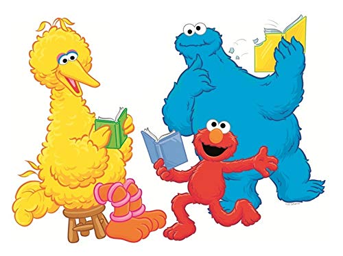 9 Inch Sesame Street Big Bird Elmo Cookie Monster Wall Decal - Removable Peel & Stick Vinyl Stickers for Kids Room, Nursery Decor - Perfect for Book Reading & Playtime (9x6 Inches)