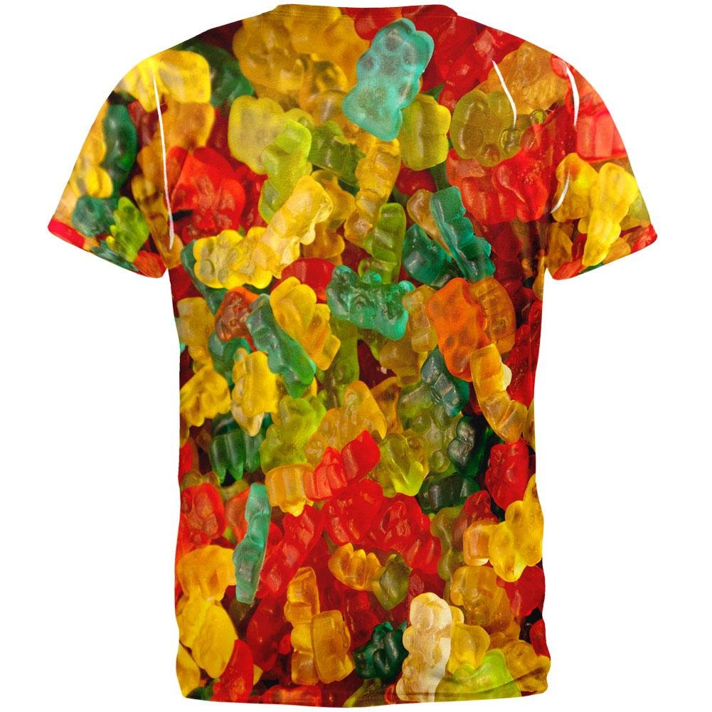 Old Glory Candy Gummy Bears All Over Print Adult T-Shirt - Funny Novelty Graphic Tee for Men & Women - Perfect for Parties, Gifts & Casual Wear