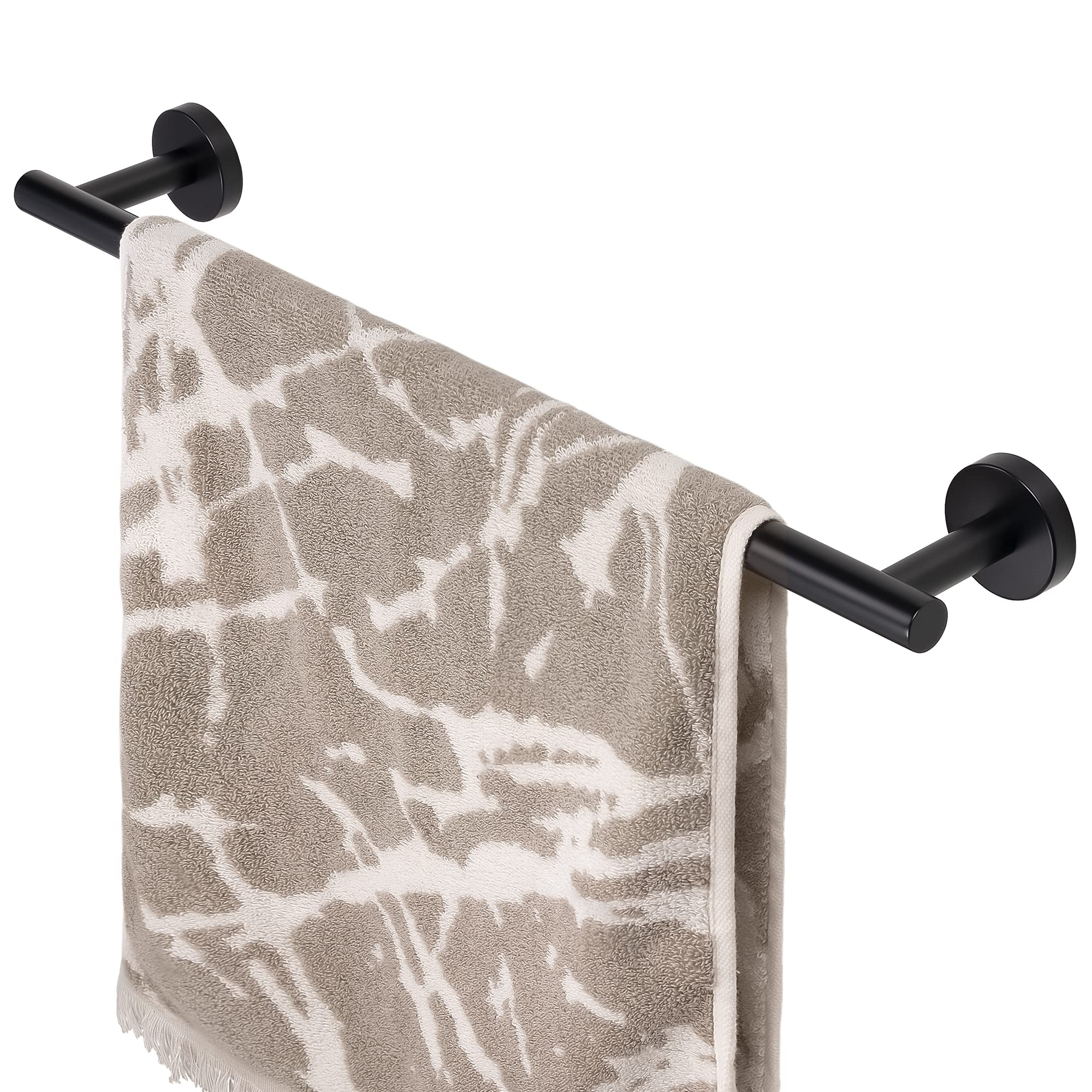 HITSLAM Matte Black 19.8 Inch Bathroom Towel Bar - SUS304 Stainless Steel Wall Mounted Towel Rack - Modern Home Decor Bath Towel Holder with Hardware Accessories - Perfect for Bathrooms, Kitchens, and Laundry Rooms