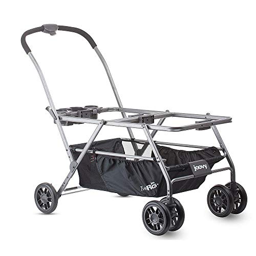 Joovy Twin Roo Car Seat Stroller Frame - Lightweight Double Stroller for 2 Infant Car Seats - Perfect for Twins or Siblings - Ideal for Travel, Shopping & Outdoor Adventures