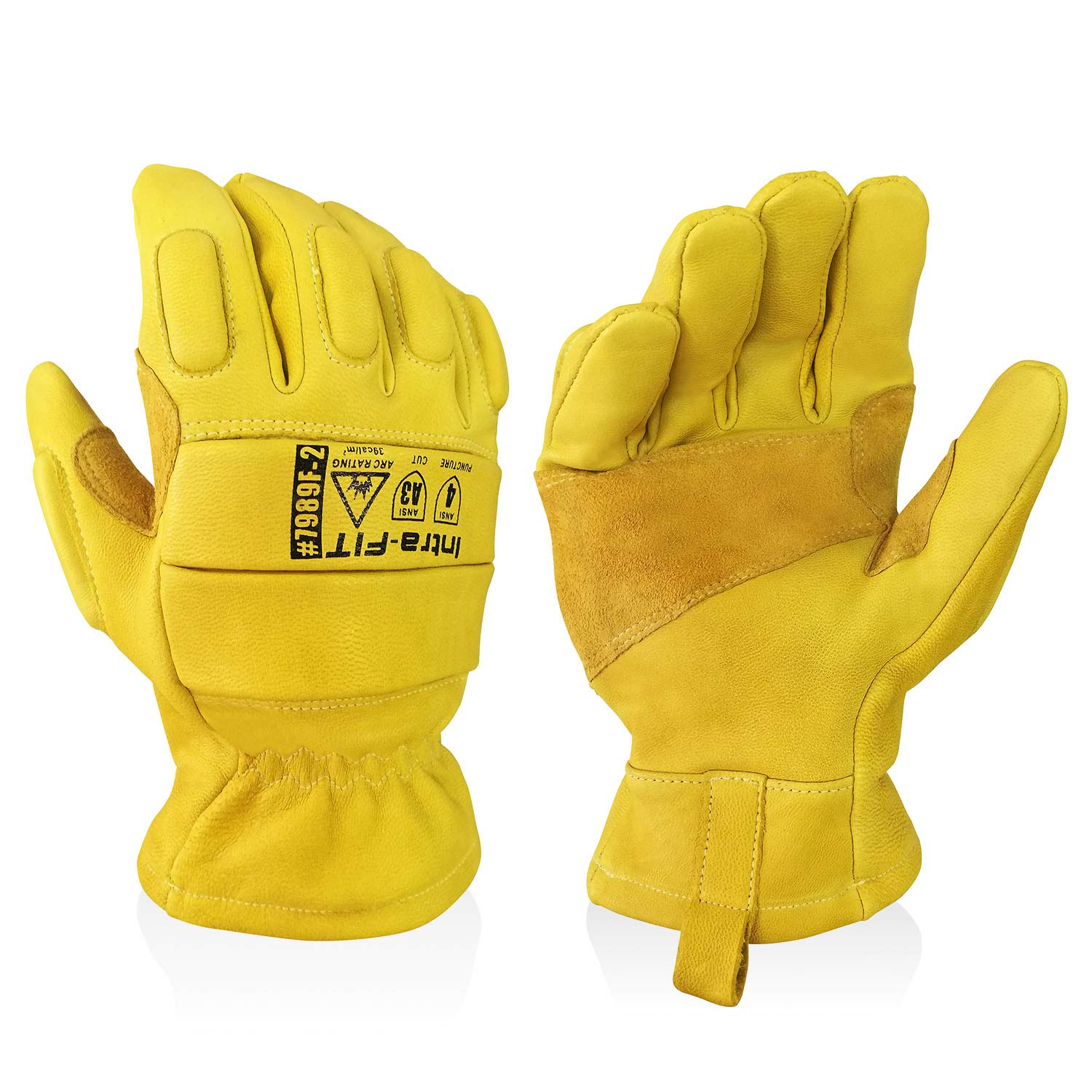 Intra-FIT Professional Arc Flash Safety Work Gloves - Cut & Puncture Resistant for Electrical, Construction & Heavy Duty Work - OSHA Compliant (Large, 7989F-2) - Ideal for Electricians, Welders & Industrial Workers