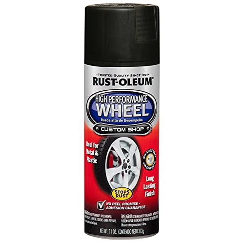 6-Pack Rust-Oleum 248928 Black Automotive High Performance Wheel Coating Spray - 11 oz Each | Durable Paint for Car Wheels, Rims & Metal Surfaces | Perfect for DIY Auto Restoration & Customization Projects