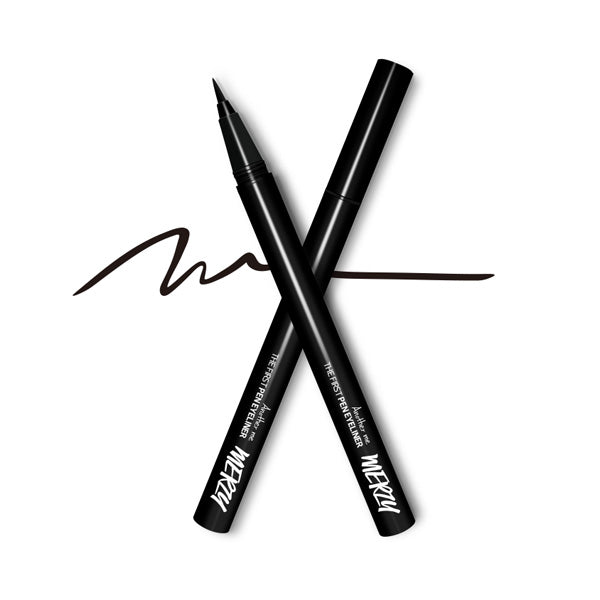 MERZY The First Pen Eyeliner - Waterproof Liquid Eyeliner for Precise Winged Liner & Cat Eye Makeup | Long Lasting & Smudge Proof | Perfect for Daily Use, Parties & Special Occasions
