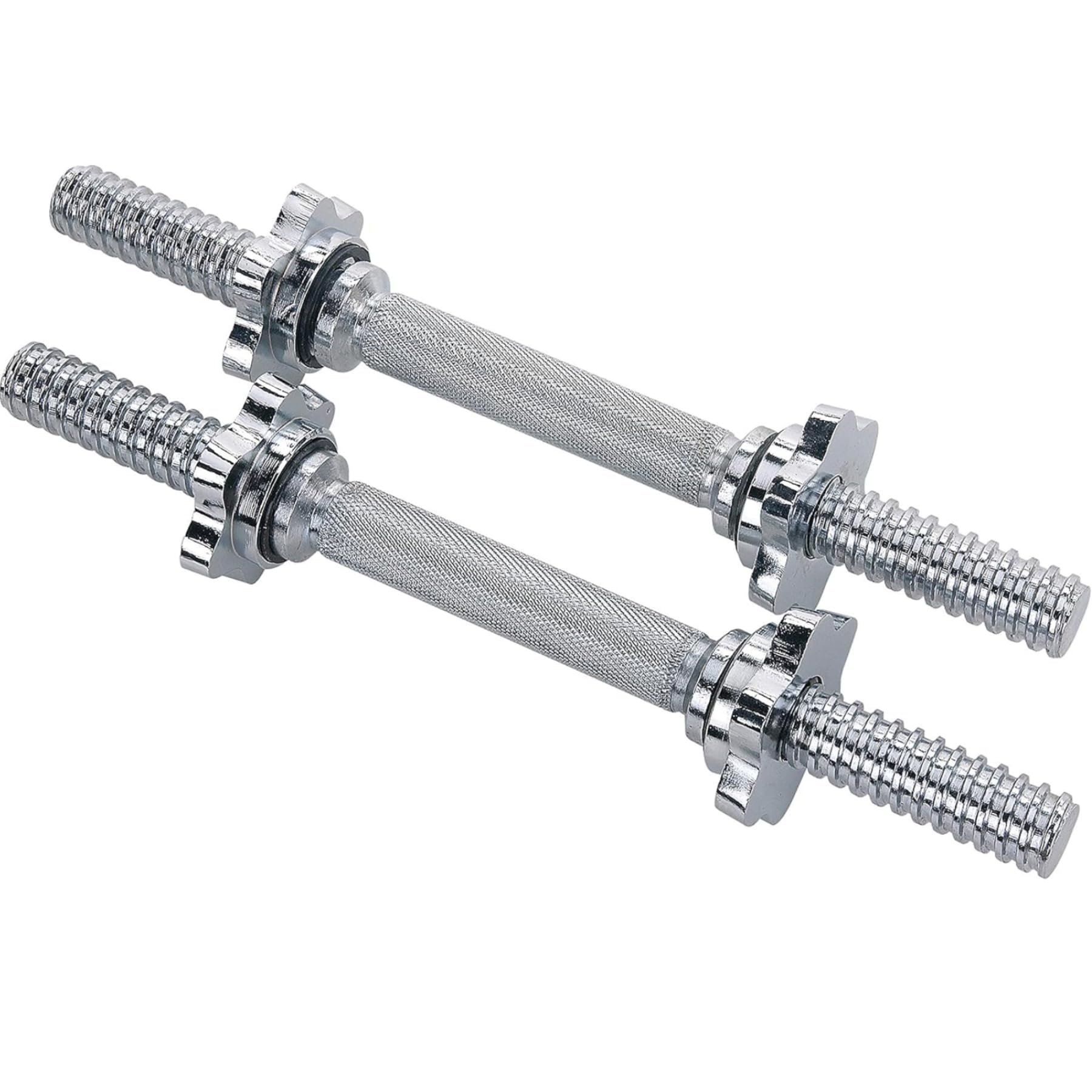 Sunny Health & Fitness 14-Inch Threaded Chrome Dumbbell Bar Pair - STDBH-14 | Weight Lifting Equipment for Home Gym & Strength Training