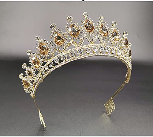 FMOGG Elegant Crown Hairpiece - Alloy Diamond-Studded Bridal Tiara for Weddings, Prom, Pageants & Special Occasions | Royal Princess Headpiece for Brides, Quinceañeras & Cosplay