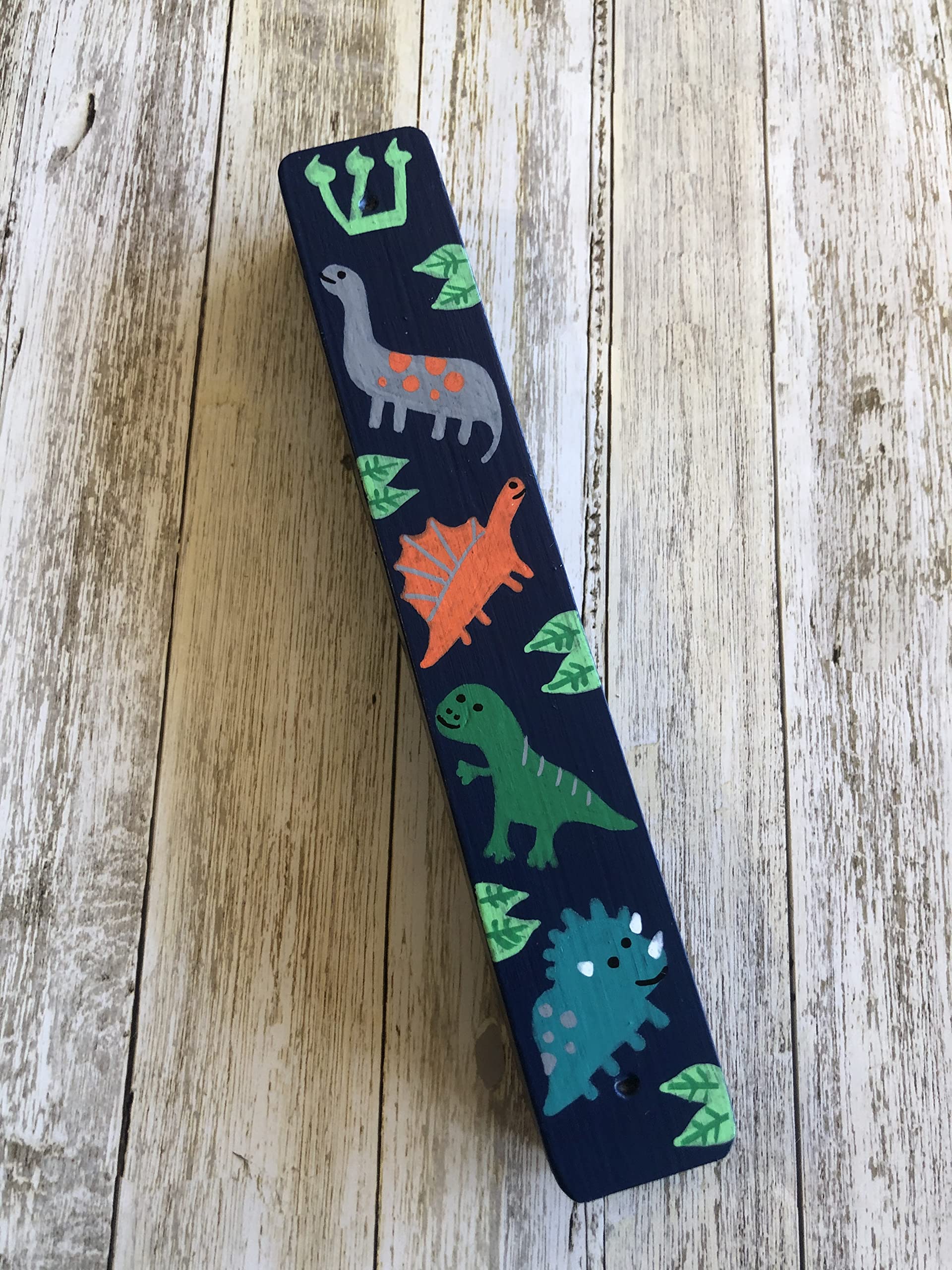 Dinosaur Mezuzah Scroll Case for Kids - Navy Blue Jewish Gift with Kosher Scroll Included | Perfect for Children's Rooms, Bar/Bat Mitzvah & Birthday Presents