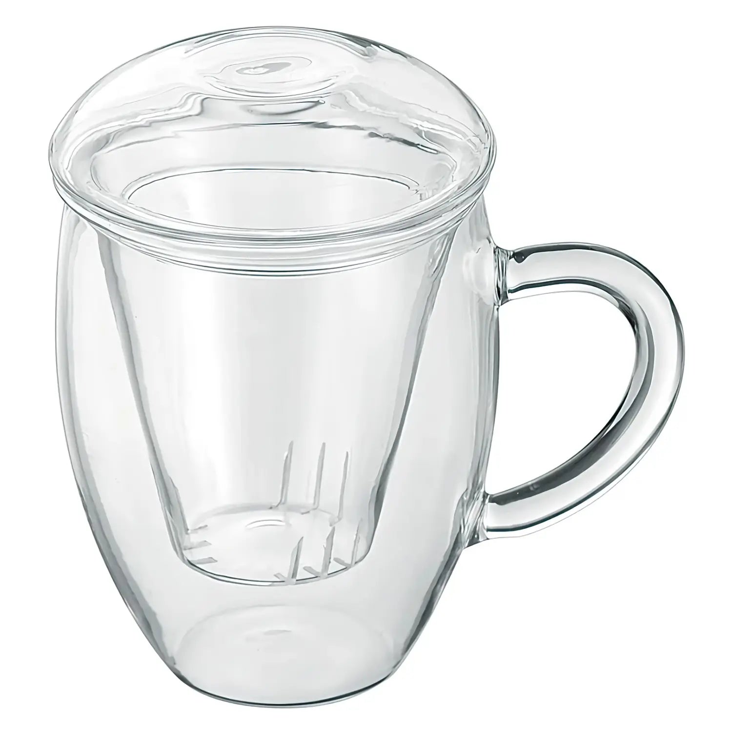 Asahi Premium Heat-Resistant Glass Mug with Removable Tea Strainer - Perfect for Hot Tea, Coffee & Herbal Infusions at Home or Office