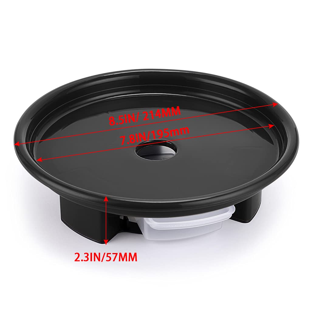 Skelang 8.5 Inch Plant Pot Saucer with Water Catcher - Heavy Duty 44 Lbs Capacity Flower Pot Drip Tray - Pack of 2 Black - Perfect for Indoor/Outdoor Plants, Balcony & Garden Decor