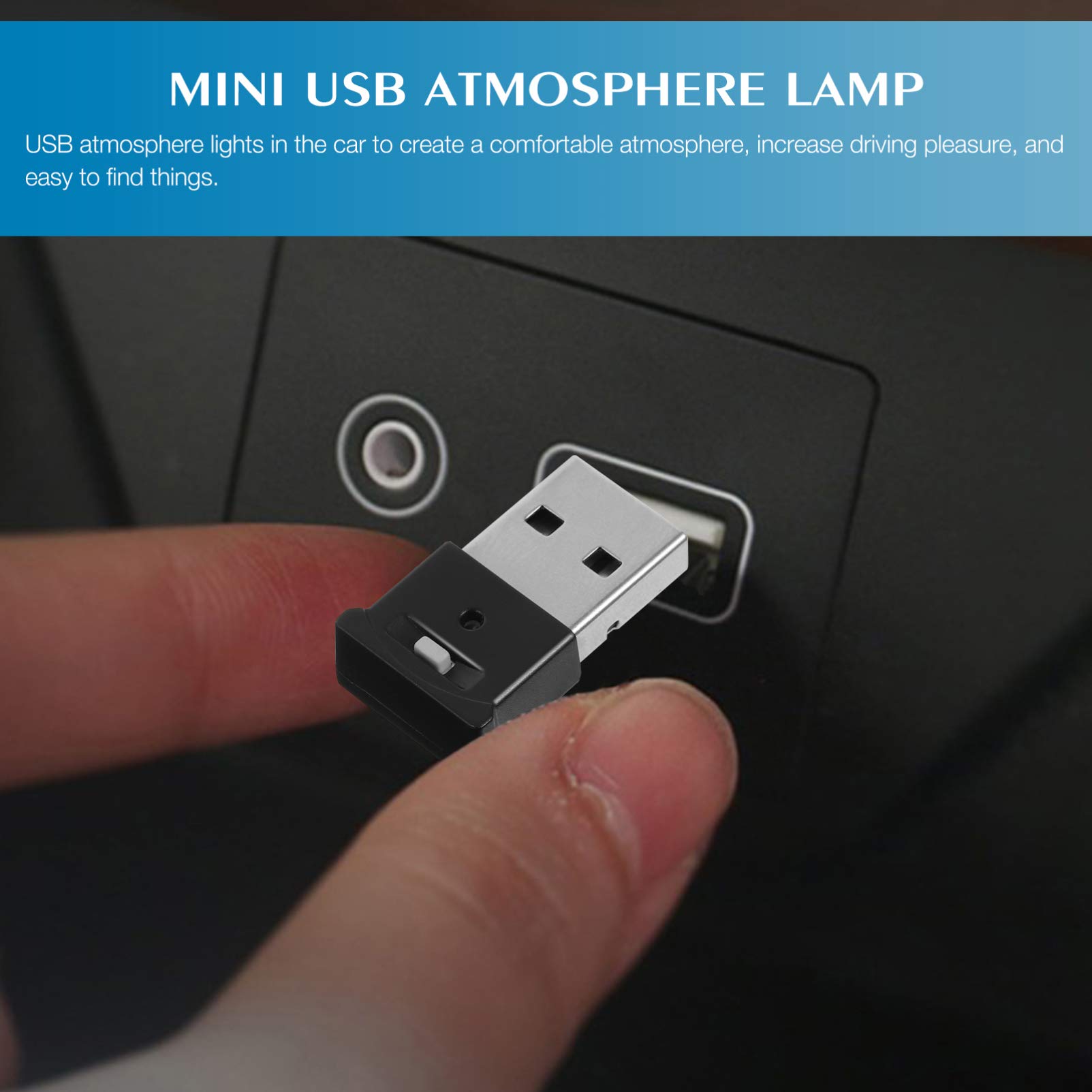 USB LED Car Interior Ambient Lighting - Decorative Atmosphere Lamp for Auto Vehicle, Night Light Bulbs - Perfect for Night Driving & Interior Decoration