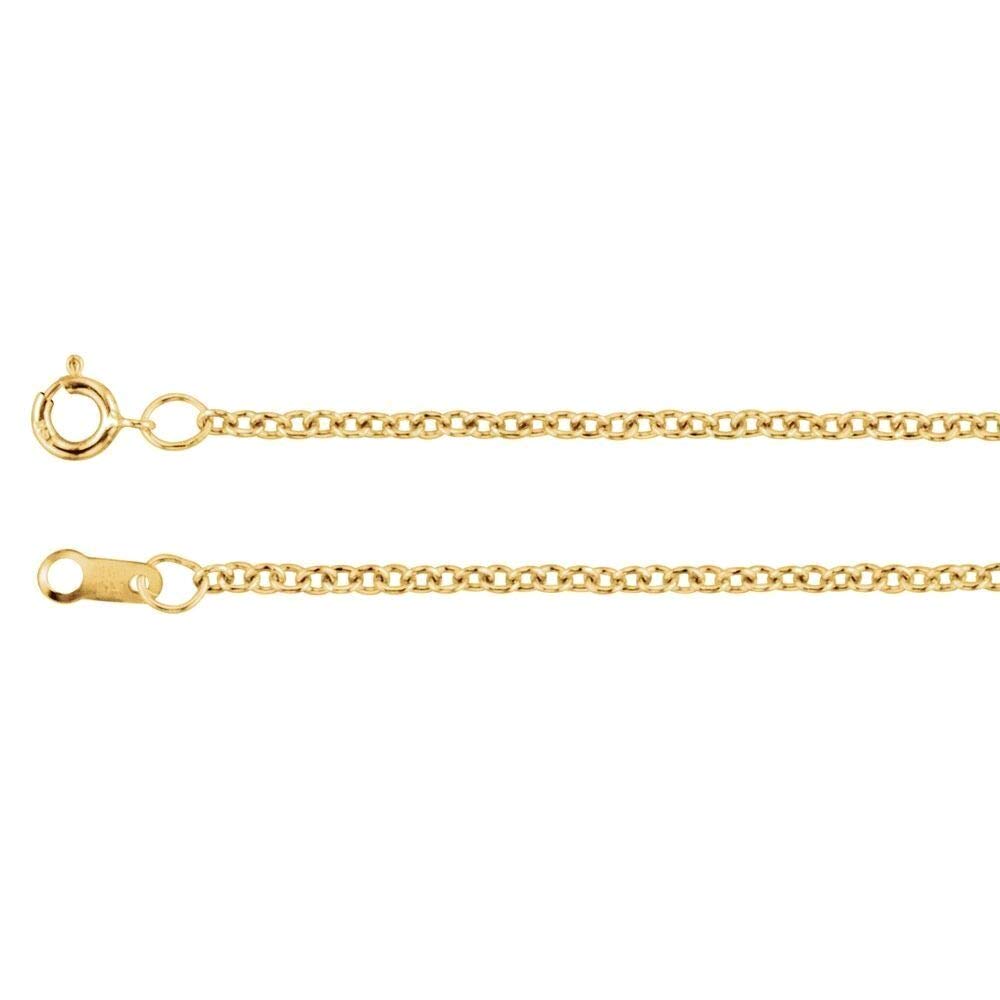 Bonyak 14K Yellow Gold 1.5mm Solid Cable Chain Necklace 16 Inch - Perfect for Layering, Gift Giving & Everyday Elegance