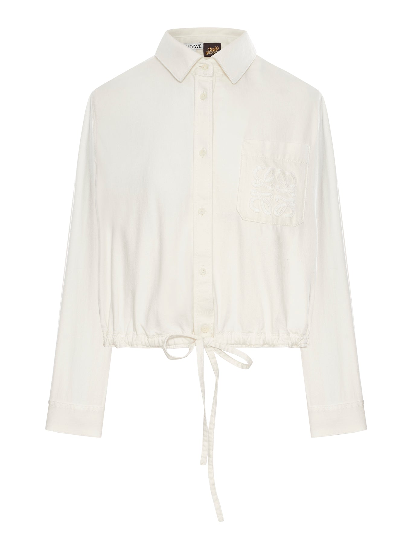 Loewe x Paula's Ibiza Denim Shirt in White - S616Y1DX05 - Perfect for Beach Outings and Summer Fashion