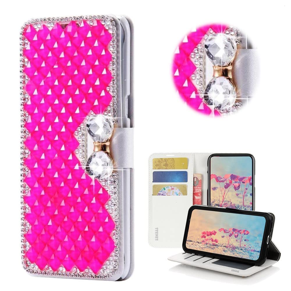 STENES Bling Wallet Case for iPhone 12 Mini - 3D Bowknot Magnetic Leather Cover | Perfect for Parties & Travel