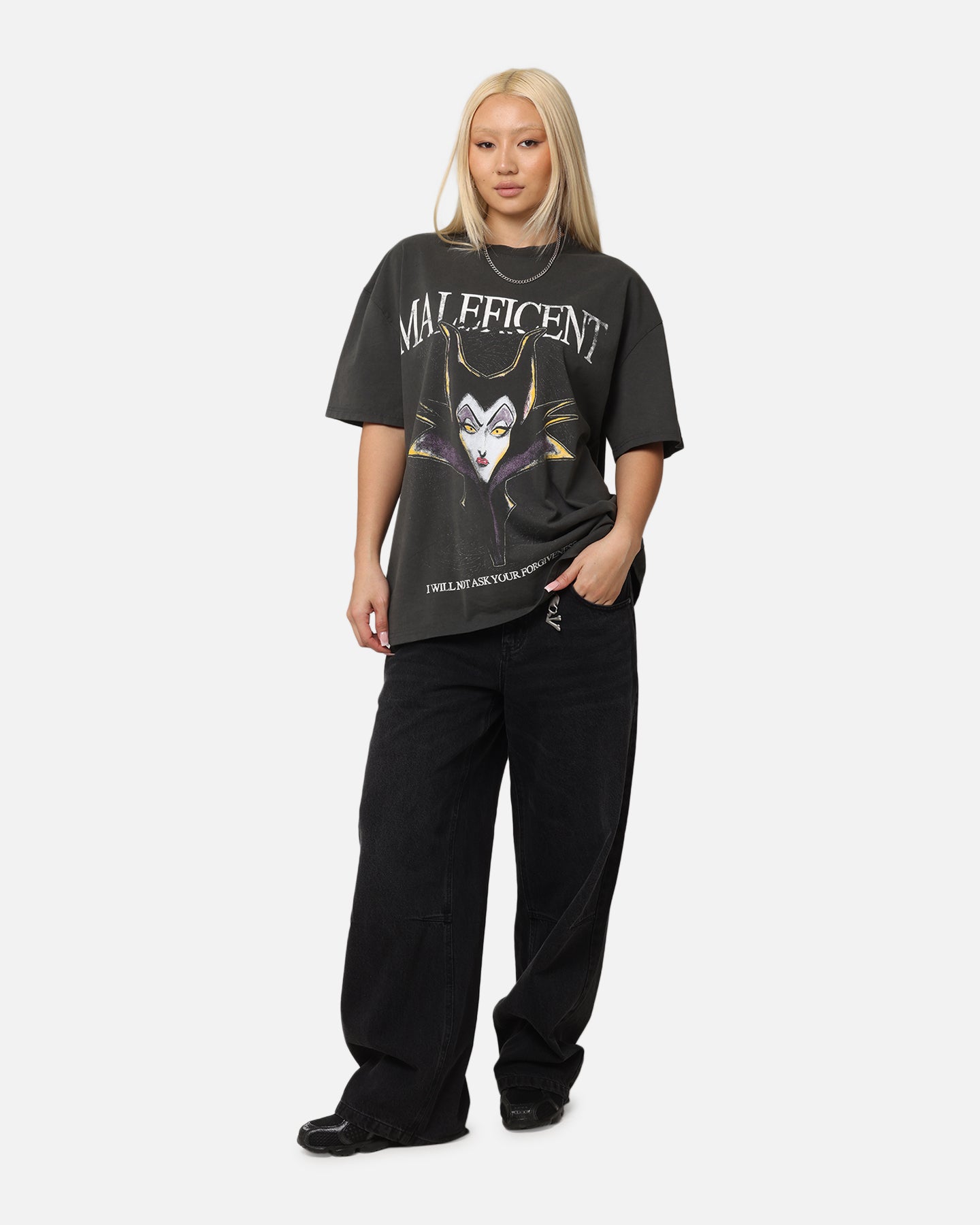 Vintage Disney Maleficent Heavyweight T-Shirt - Black Wash | Soft Cotton Tee for Cosplay, Halloween & Casual Wear