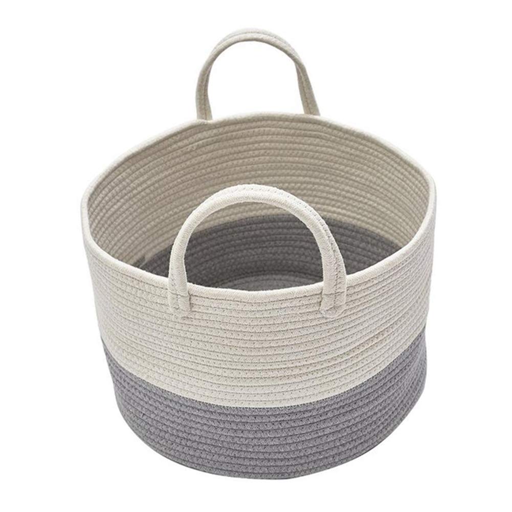 BERTERI Cotton Woven Storage Basket - Multi-Purpose Organizer for Laundry, Toys & Clothes | Perfect for Kids Room, Nursery & Home Organization
