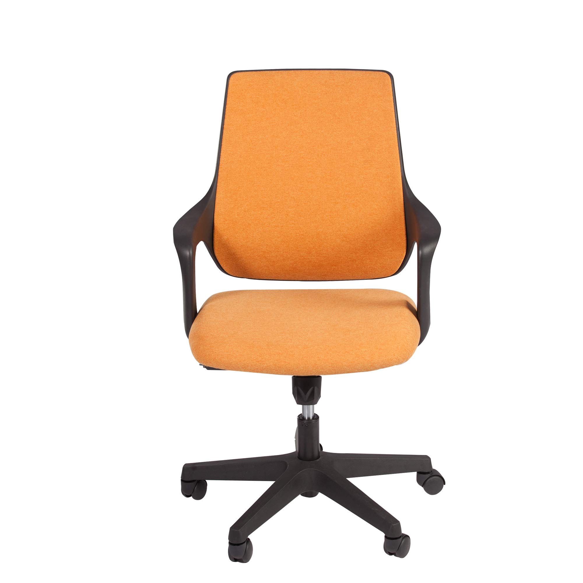 Ergonomic Swivel Office Chair with Adjustable Arms - Comfortable Computer Desk Chair for Home & Office - Orange - Perfect for Workstations, Gaming & Study Spaces