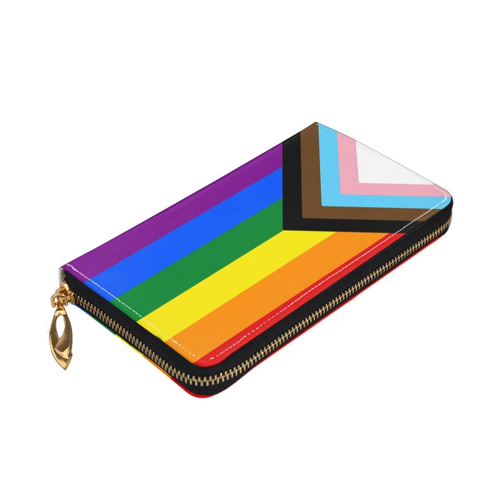 LGBT Pride Rainbow Leather Wallet with Zipper - Multi-Pocket Phone Credit Card Holder for Women & Men | Perfect for Travel, Parties & Everyday Use