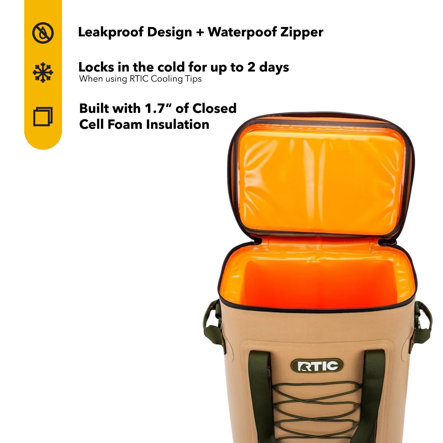 RTIC 36 Can Backpack Cooler - Insulated, Waterproof Soft Cooler Bag for Ice, Drinks, Lunch - Perfect for Beach, Travel, Camping, Picnic, Hiking, and Outdoor Adventures
