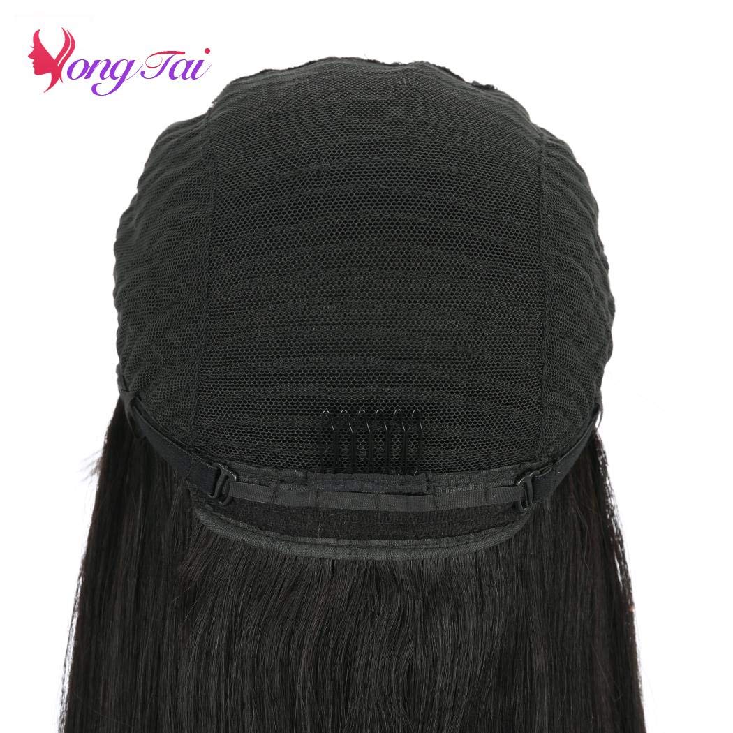 Peruvian Straight Human Hair Wigs with Bangs - 150% Density Machine Made Non-Lace Front Wig for Women (22 Inch, Natural Black) | Everyday Wear, Cosplay & Special Occasions