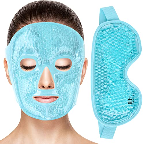 Conbella Cooling Gel Face Mask - Freezable Hot & Cold Therapy for Face & Eyes - Relief for Sunburn, Puffiness & Stress - Perfect for Spa, Travel & Skincare Routine