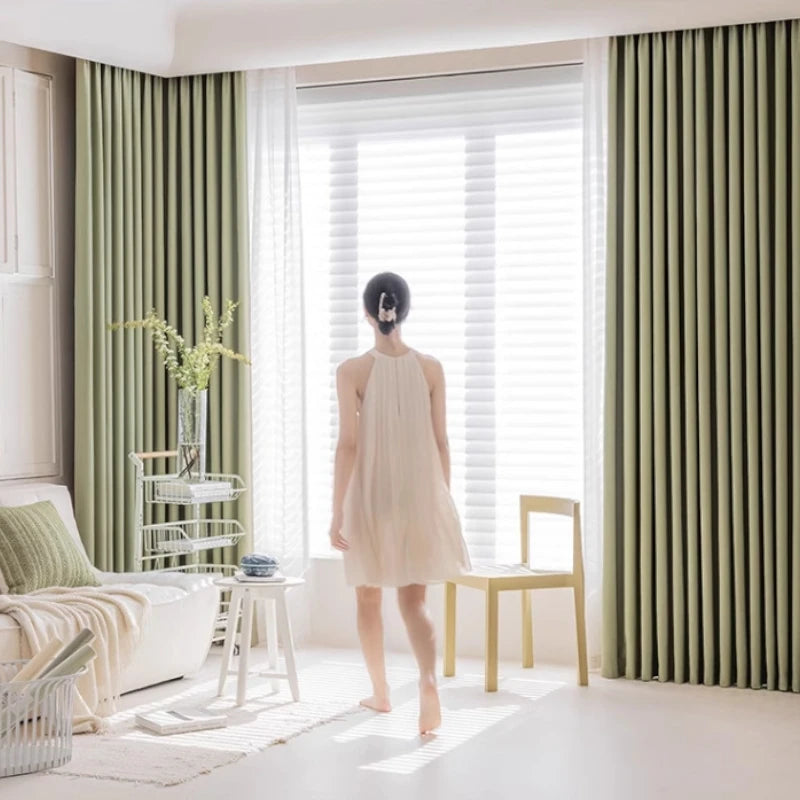 Amalia Cotton Linen Japandi Textured Room Darkening Curtains - Blackout Window Drapes for Bedroom, Living Room & Nursery - Noise Reducing & Light Blocking Home Decor