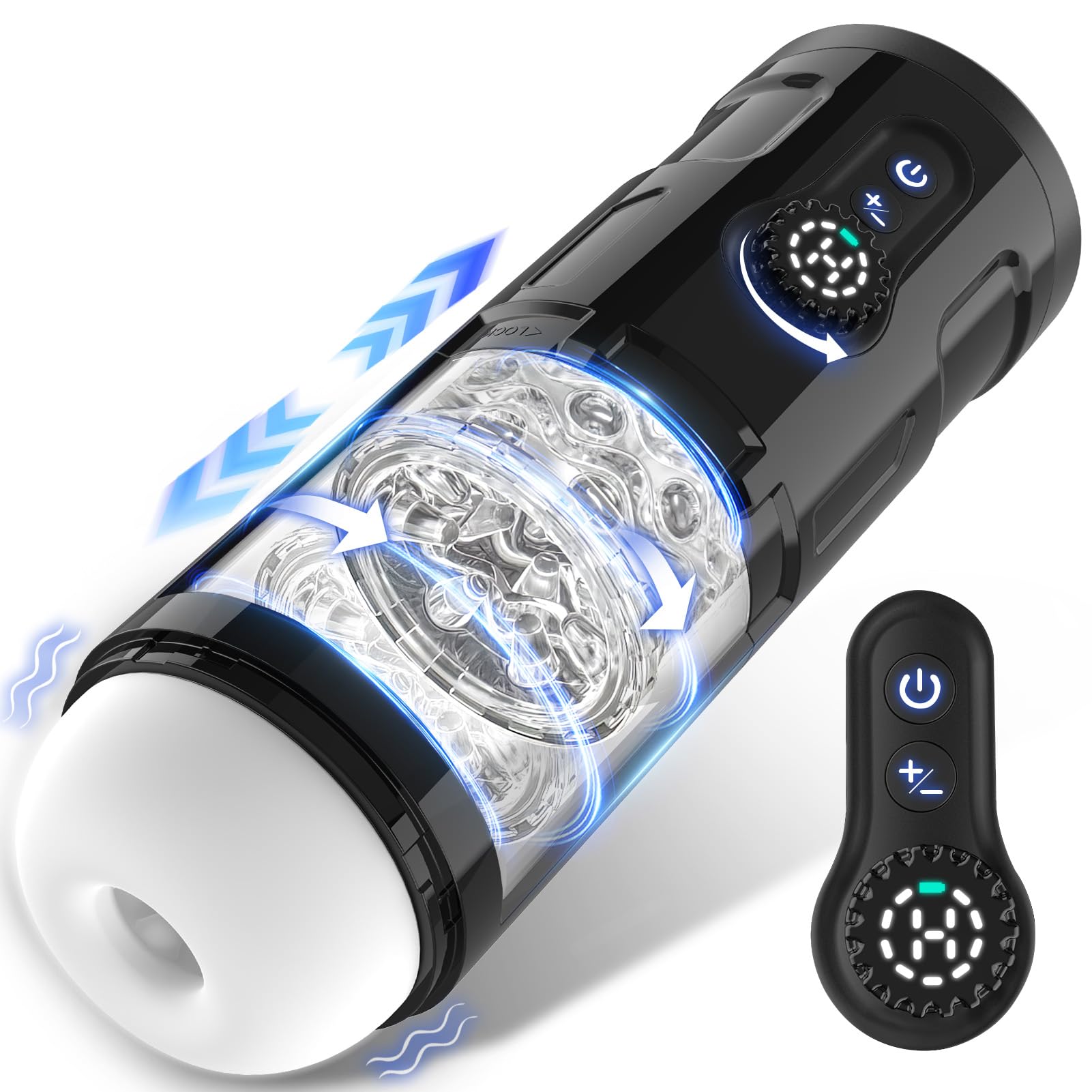 **5-Speed Telescopic & Rotating Male Masturbator - Silicone Vagina Sex Toy for Men with 5 Vibration Modes | Perfect for Solo Play, Couples & Discreet Pleasure**