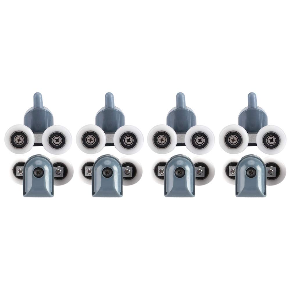 8-Pack Shower Door Rollers - 4 Upper & 4 Bottom Wheels for Glass Sliding Door Replacement | Smooth Sliding Bathroom Pan Door Pulleys & Runners | Perfect for Home Renovation & Bathroom Maintenance