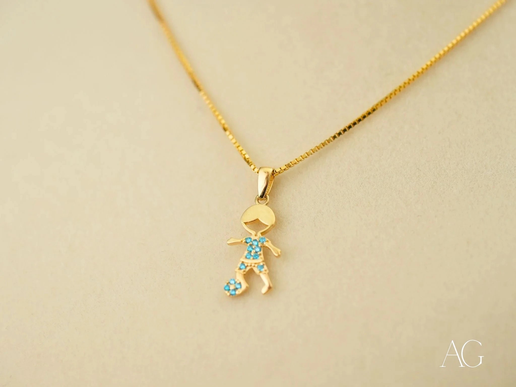Golden Charm CZ Doll Pendant Necklace - Elegant Cubic Zirconia Jewelry for Women, Girls | Perfect Gift for Birthday, Anniversary, Valentine's Day