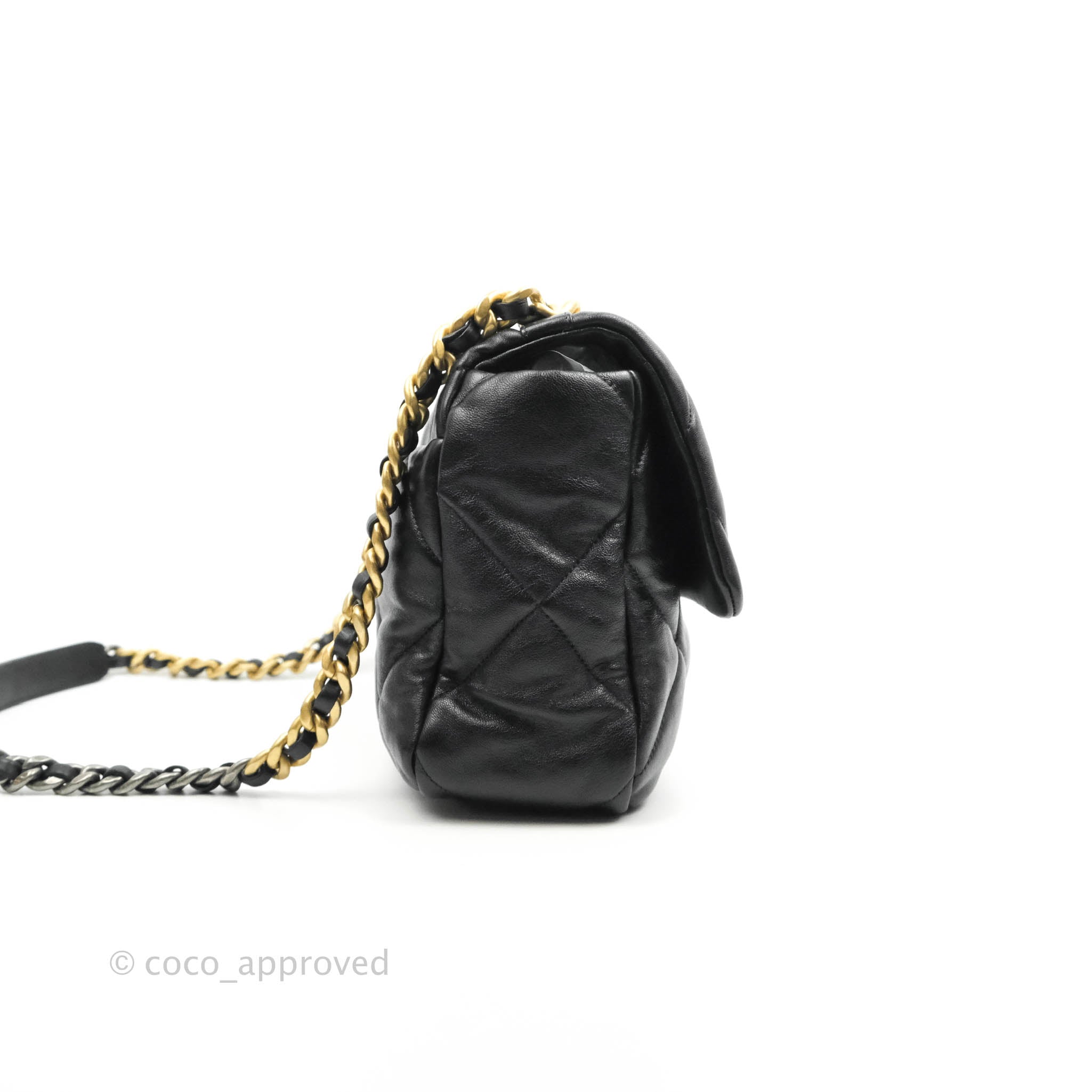 Chanel 19 Medium Flap Bag in Black Goatskin Leather with Mixed Hardware - Perfect for Everyday Luxury & Special Occasions
