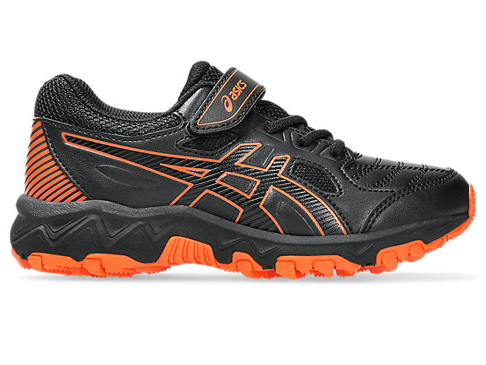 ASICS Kids' GEL-TRIGGER 12 Hook & Loop Running Shoes - Black/Orange | Lightweight Athletic Sneakers for Boys & Girls | Perfect for School, Play & Daily Activities