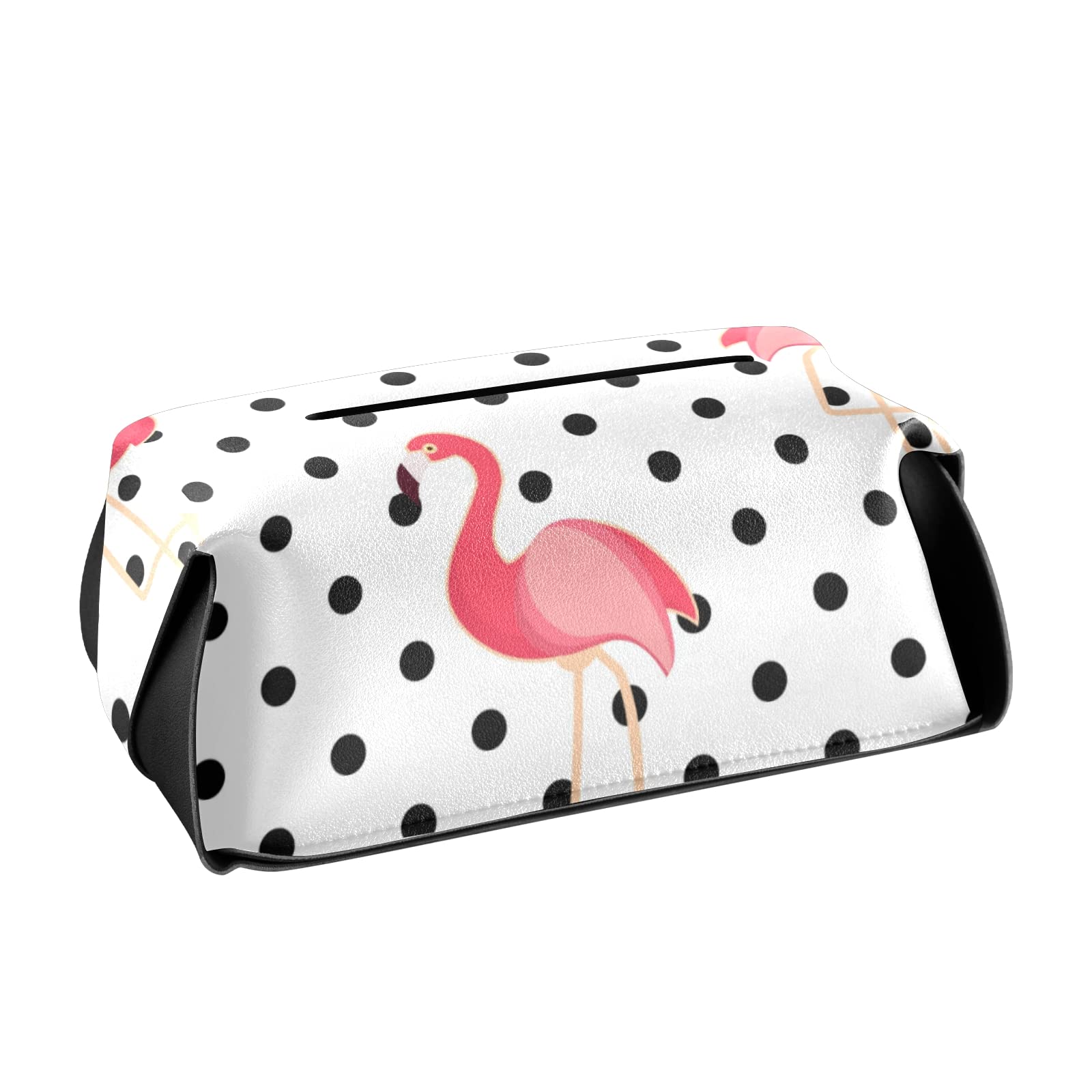 Waterproof PU Leather Flamingo Tissue Box Cover - Square Design for Bathroom, Bedroom, Dresser, Nightstand, Desk, Car & Table | Cute Home Decor & Practical Tissue Holder for Daily Use