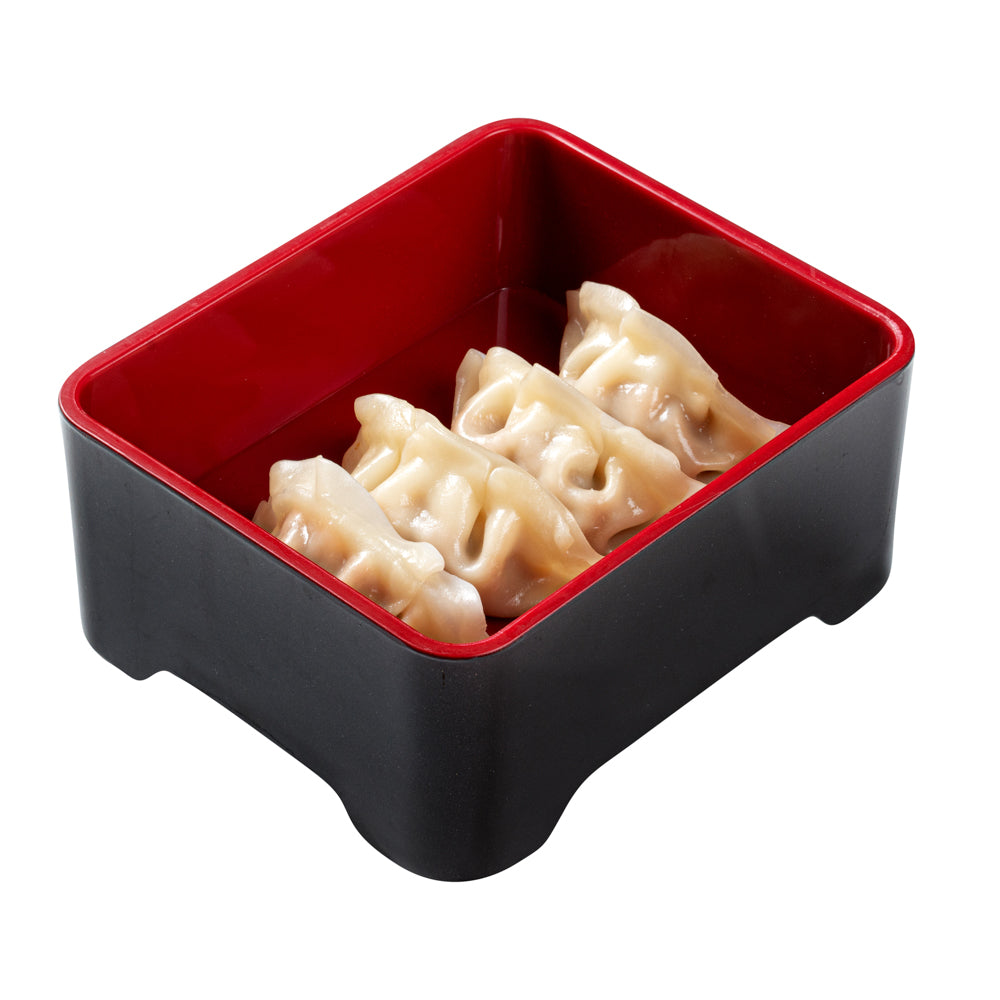 Premium Black & Red Japanese Style Unagi Bento Box - 6.5