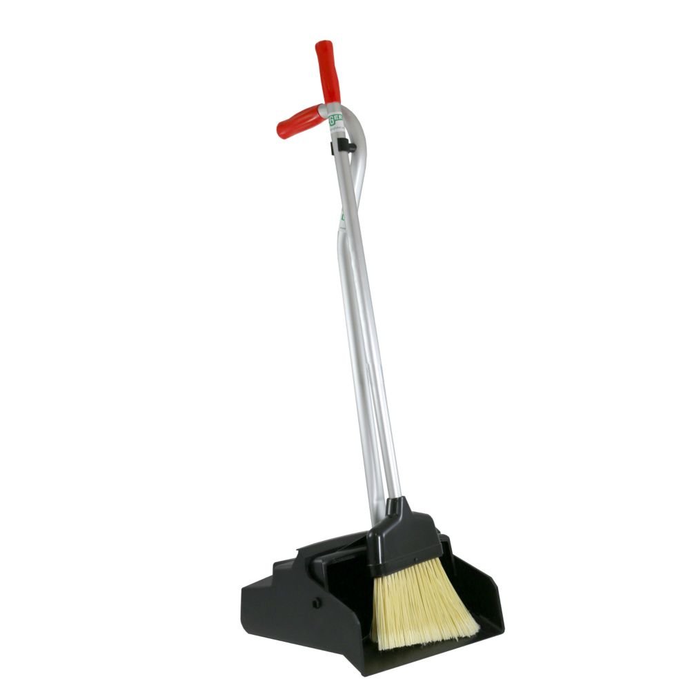 Unger Enterprises Ergo Dust Pan with Broom - Lightweight Cleaning Set for Home, Kitchen & Garage - Easy Sweeping & Dust Collection for Floors & Hard Surfaces