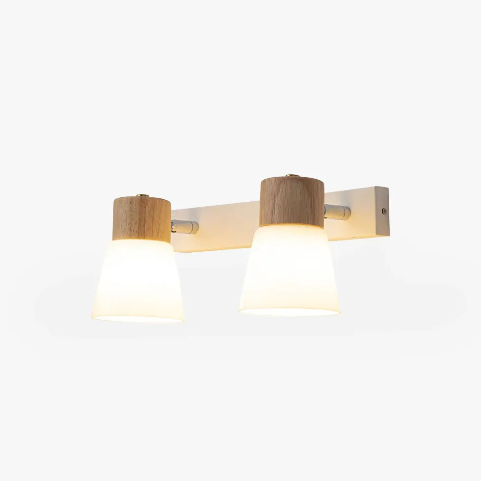 Scandinavian White Glass LED Wall Lights - Modern Minimalist Lighting for Living Room, Bedroom, and Hallway Decor