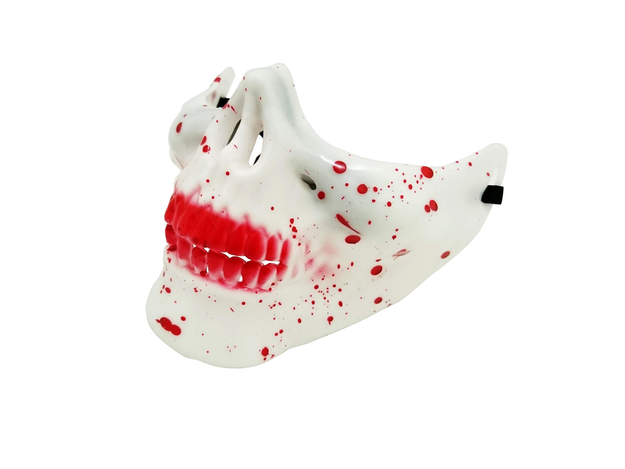 Skull Half Face Mask - Blood Painted for Halloween & Cosplay - Perfect for Costume Parties
