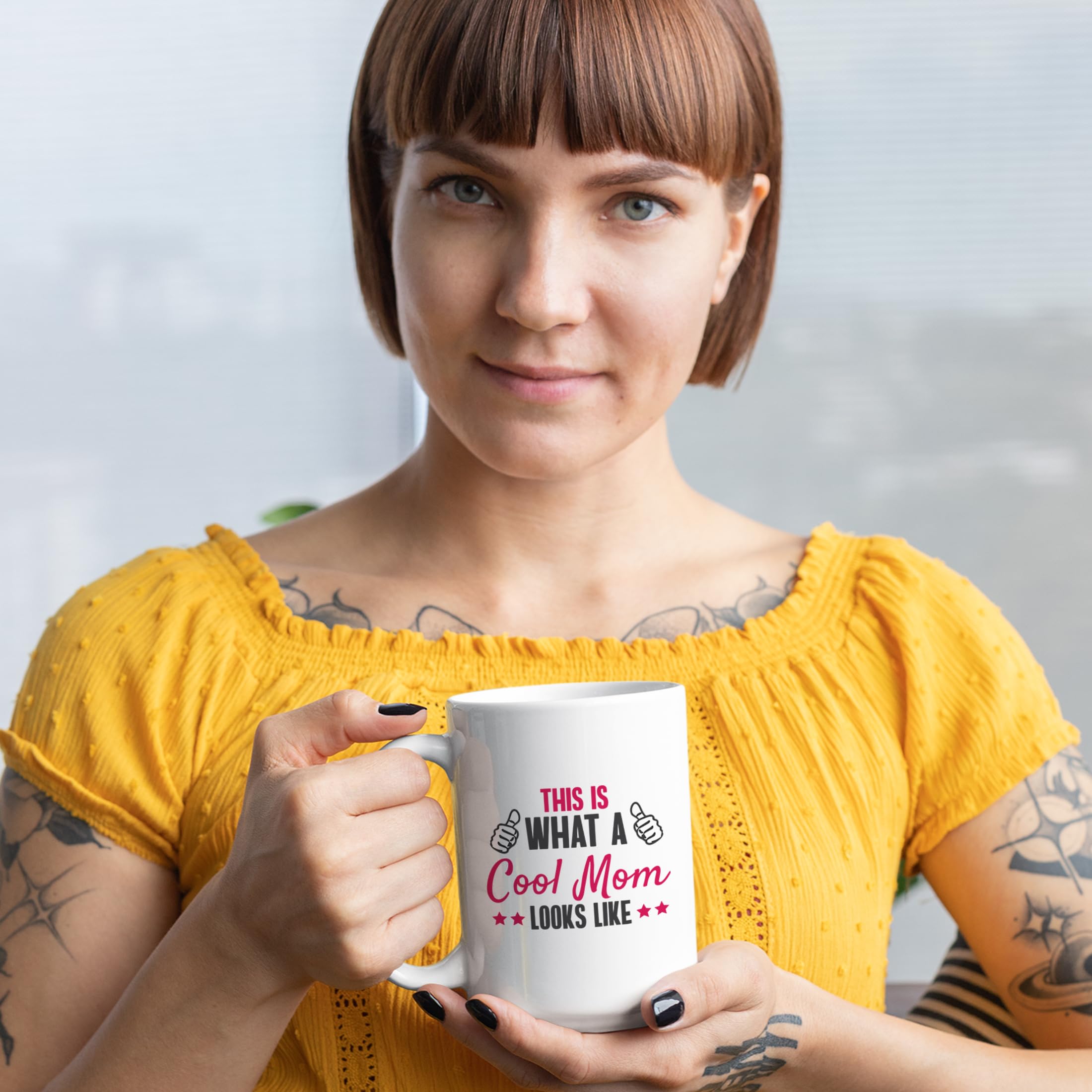 Best 15oz Coffee & Tea Mug Cup for Cool Moms - Funny Gift for Mother's Day, Birthday & Everyday Use - Perfect for Home, Office & Travel