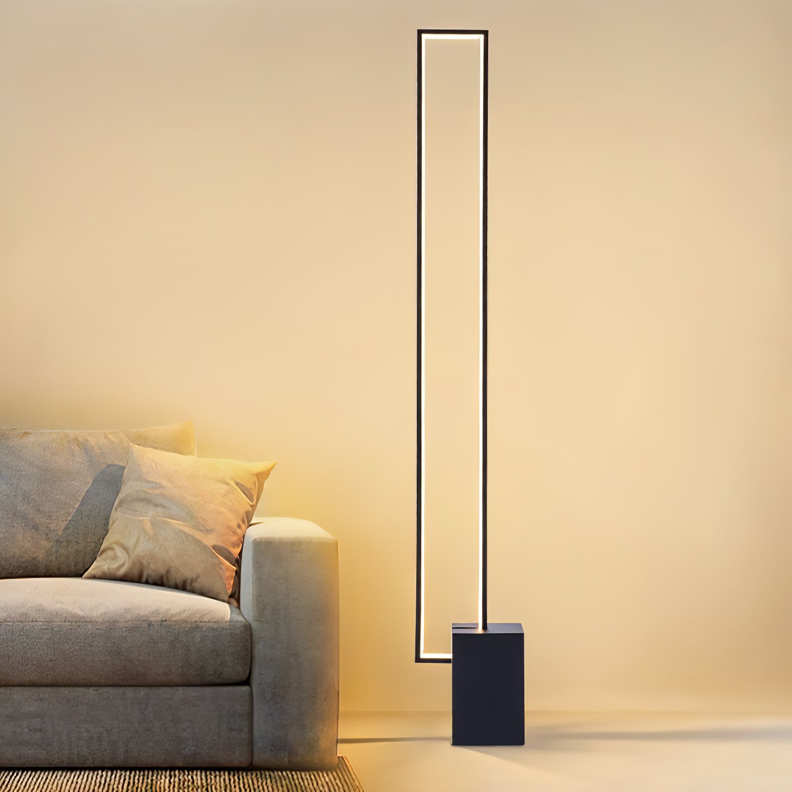 Modern LED Edge Floor Lamp with Adjustable Brightness - Perfect for Living Room, Bedroom, and Office Lighting