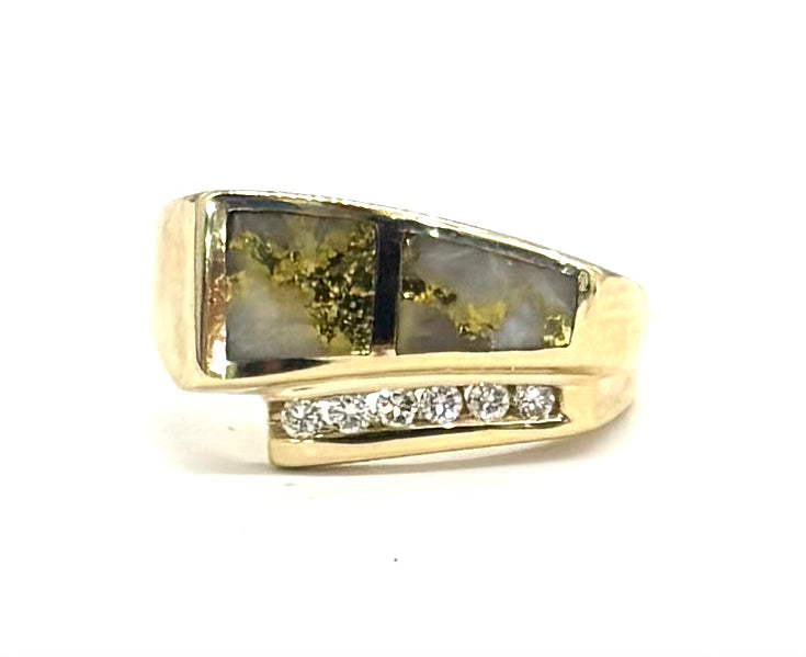 14K Gold Quartz and Diamond Ring for Women - Elegant Wedding, Engagement, Anniversary Jewelry Gift - Perfect for Special Occasions & Everyday Wear