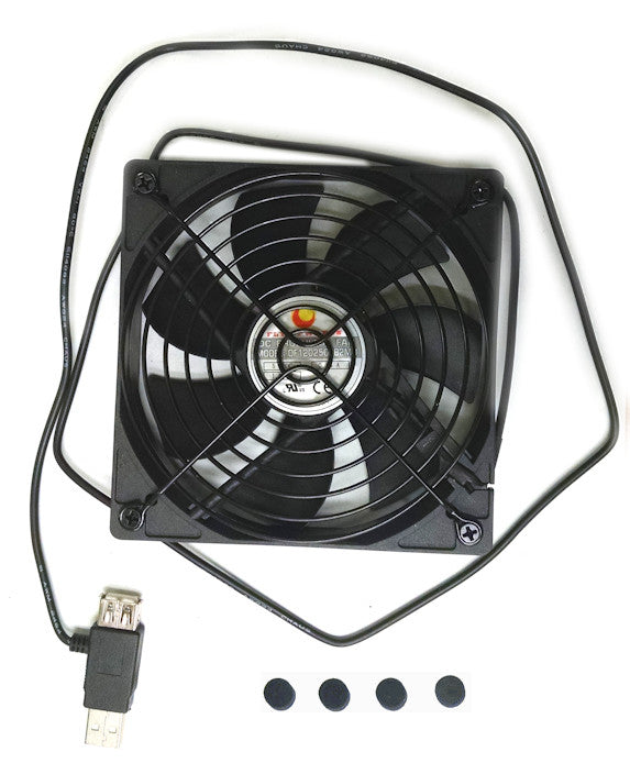 Coolerguys 120mm USB Fan (120x120x25mm) 1500 RPM with Metal Grill - Quiet Cooling for PC, Laptop, Gaming Setup & Home Office