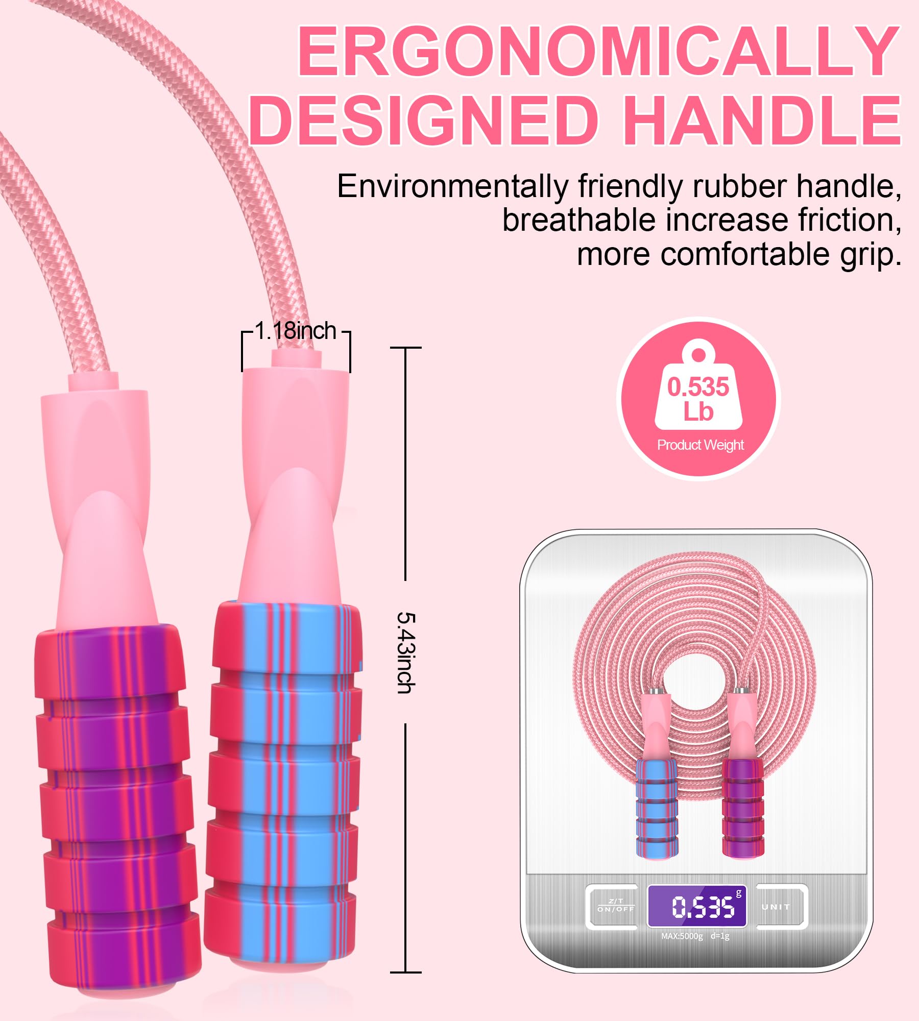 Adjustable Jump Rope for Women & Men - Premium Fitness Skipping Rope for Workouts, Cardio & Home Exercise - Perfect for CrossFit, Boxing Training & Weight Loss