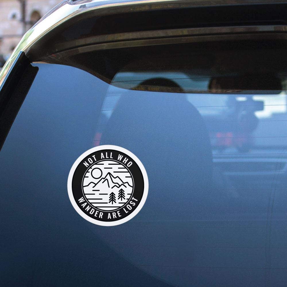 Not All Who Wander Are Lost Sticker - Waterproof Vinyl Decal for Laptops, Cars & Travel Gear - Adventure & Mountain Exploration Theme
