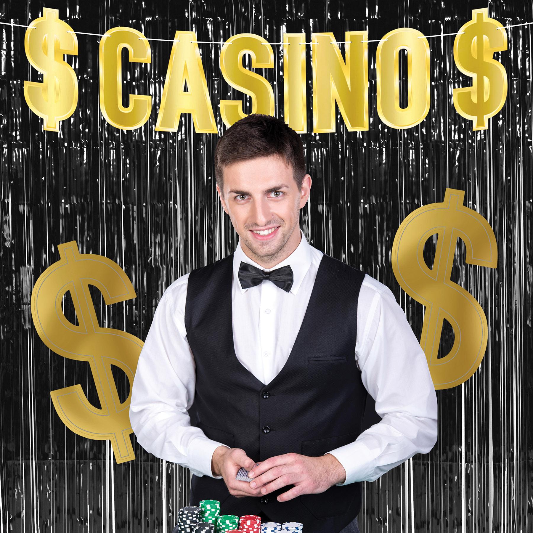 12 Pack Beistle Foil Casino Party Streamers - Gold & Silver Decorations for Casino Night, Birthday, Bachelorette Party & Special Events